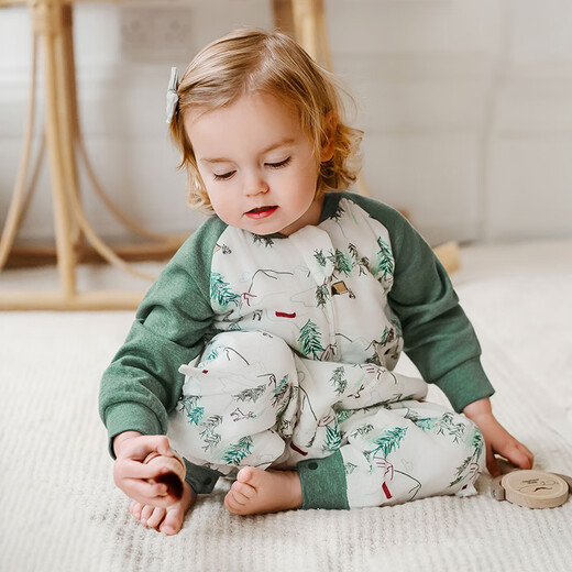 Nest designs baby sleeping bag bamboo cotton gauze six-layer long-sleeved baby split-leg anti-kick quilt for all seasons forest path 100 yards