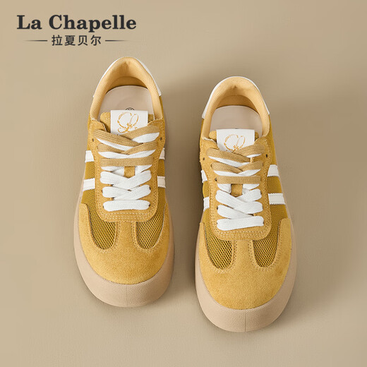 
La Chapelle women's shoes summer versatile lightweight training shoes classic soft sole shoes for women 66-02 yellow-mesh 38