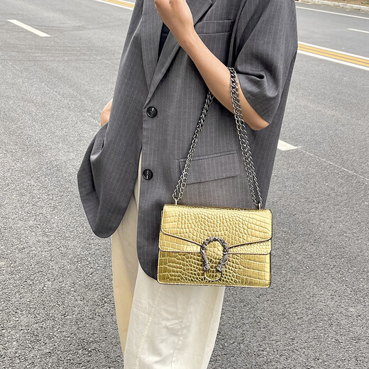 MK MILA2025新款女包复古潮流链条单肩包女时尚简约斜挎小方包 白色