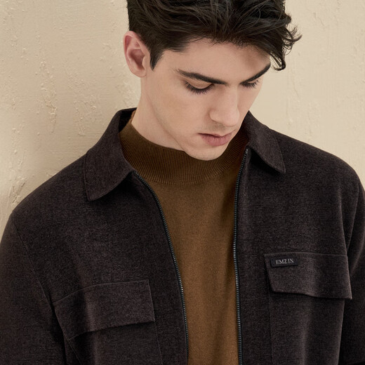 Emz Ordos [con lana] Autumnia y invierno de otoño y invierno de la solapa de la solapa casual Cardigan Chaqueta zhongcang m 170/88a