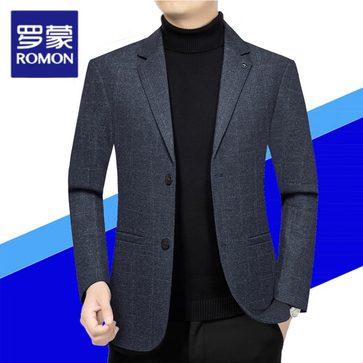 ROMON counter 2025 spring and autumn new high-end wool suit men's jacket middle-aged casual slim suit 261 black M 170100-125Jin Jin equals 0.5 kg