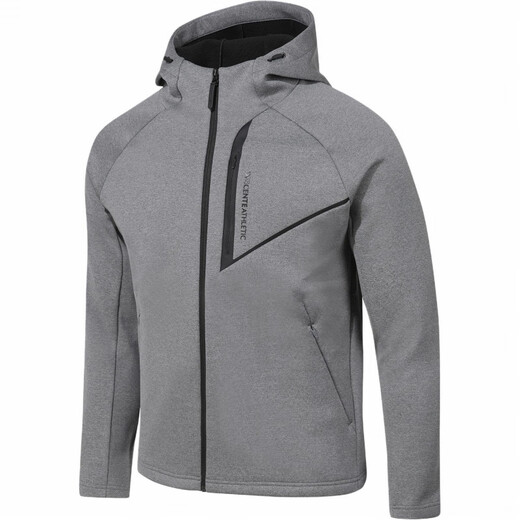 DESCENTE letter pattern hooded zipper jacket jacket male and female style gray 100