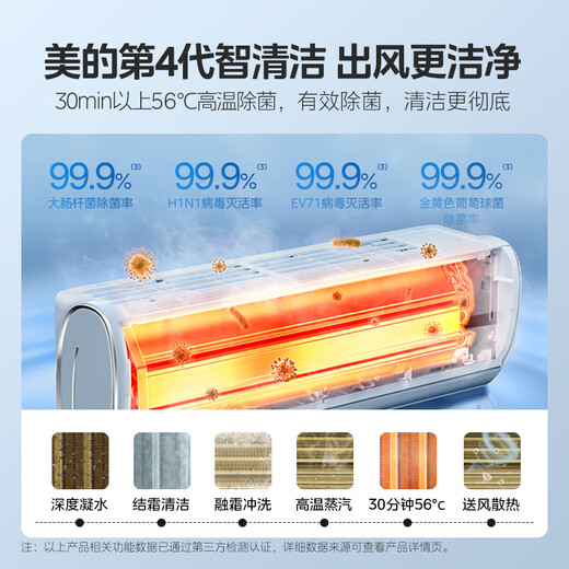 美的空调 制冷王同款大1.5匹 新一级能效变频冷暖 60秒速暖省电 空调挂机国家补贴KFR-35GW/N8XA1P