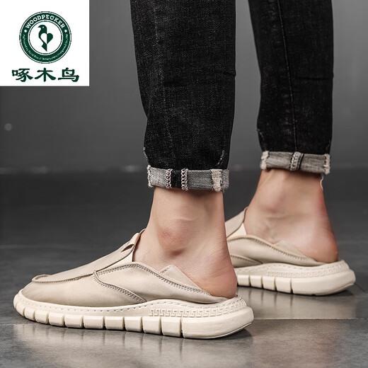 
Woodpecker Old Beijing cloth shoes men's summer trendy shoes canvas shoes men lazy people driving soft sole no laces light and breathable YS9901 green 44