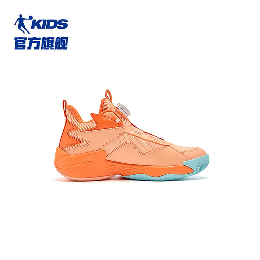 Jordan Children's Basketball Shoes Big Children's Spring and Autumn Knob Buckle Sports Shoes Boys' Shoes Shimmer Orange/Sun Orange 35