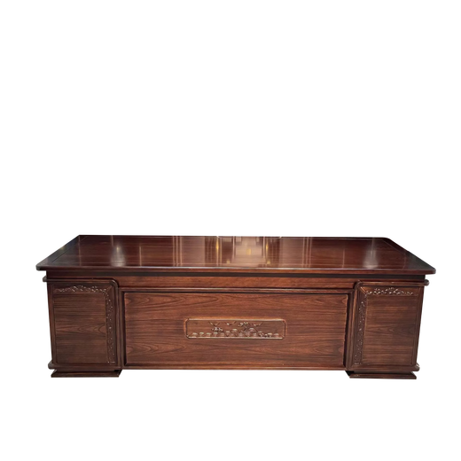 All solid wood desk and bookcase combination rosewood executive desk new Chinese style boss desk and chair office furniture desk black gold 2 meter desk