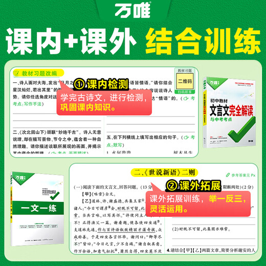 2025新版初中文言文完全解读与中考考点语文文言文全解专项训练初一初二初三八九七年级古诗文阅读理解初中语文复习资料 中考 古诗文60篇与新考法 初中通用