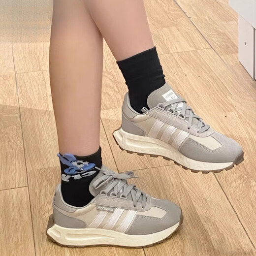 阿迪达斯 （adidas）RETROPYE5白灰爆米花三叶草复古休闲跑步鞋Q47101官方旗舰 GY9922米白灰 / 36.5