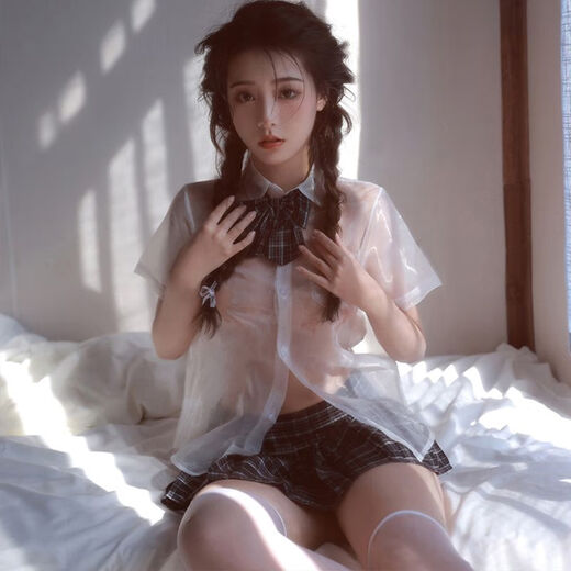 情器内衣女jk制服纯欲可爱校园小胸显大性感服装 粉格jk制服不含袜 均码建议80-125斤