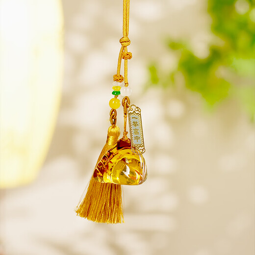 Zhu Bingren Copper Yishu High School Pendant Home Accessories Modern Glass Zongzi Artwork Dragon Boat Festival Gate Hanging Gift Yishu High School Pendant (Platinum Gold)