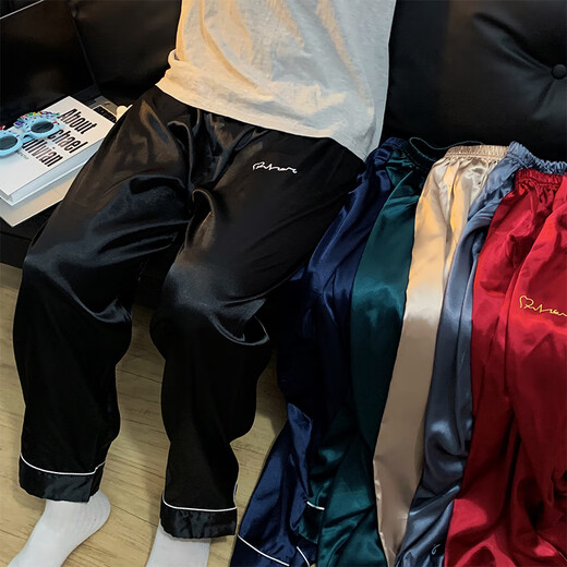 
Xiong Zhengyi Silk Pajama pants for spring and summer thin couples home trousers for men and women can wear them with fat and larger size loose imitation 15906 for spring and summer, men and women can wear them with L size weight 100-120Jin [Jin equals 0.5 kg]