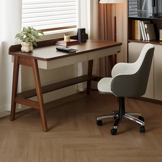 Quanyou Home New Chinese-style desk home living room study multi-functional storage solid wood legs study workbench computer desk