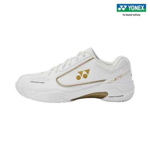 YONEX/Yonex SHB470CR 25 new breathable shock-absorbing anti-slip badminton shoes for men and women yy white/gold 42 (it is recommended to choose one size larger for those with wider feet)