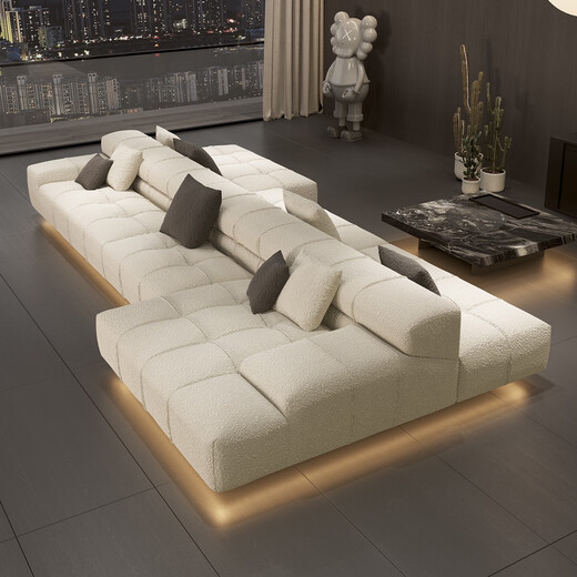 Neues 2025 neues Lammlamm-Samtsofa doppelseitiges Sofa hintereinander Sofa Zwei-Wege-Sofa Wohnzimmer Villa Modular Horizontal Hall B1391CM Lamm Samt