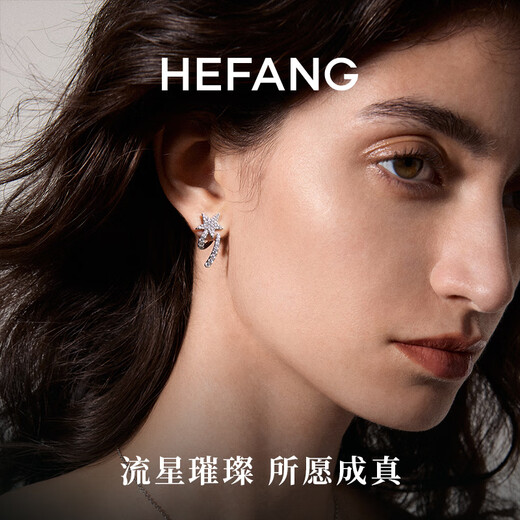 HEFANG Hefang Jewelry Meteor Streamer Earrings Stud Earrings Light Luxury High-end Birthday Gift for Girlfriend Silver