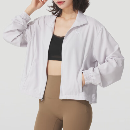 耐克（NIKE）外套女装2025夏季新款运动服梭织透气立领上衣夹克HQ3368-078 HQ3368-078苍野灰/白色 M