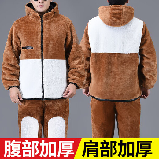 Liyang Men's Leather Clothes and Leather Pants Suit Plus Velvet Thickened Windproof Warmth Waterproof Motorcycle and Motorcycle Driving Takeaway Work Clothes Shoulder Pads Belly Protection Leather Clothes Leather Pants Set Plus Velvet XL 90-110Jin Jin is equal to 0.5 kg