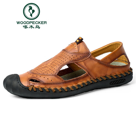 Woodpecker Men's Greatic Cuir Cascold Casual Chaussures pour les chaussures de trous creux en cuir respirant d'été