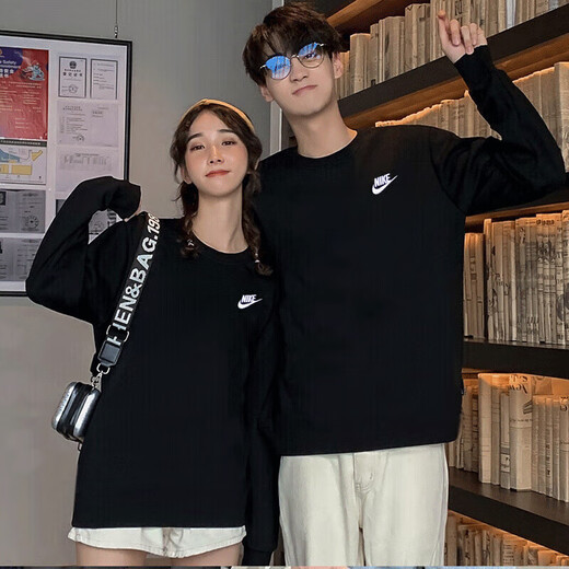 
Nike (NIKE) sweatshirt men and women spring and summer couple sports French terry round neck top comfortable and durable pullover jacket BV2667-063 S