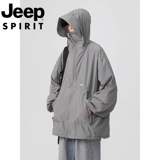 JEEP SPIRIT吉普户外防晒服男女夏季轻薄遮阳夹克透气凉感情侣冲锋衣登山外套 >点击查看尺寸<拍此默认紫 4XL