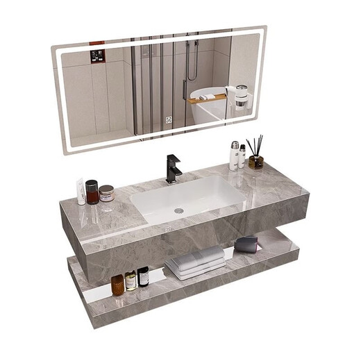 
Rock slab seamless wash basin integrated double bathroom wash basin hotel toilet wash basin [Stylish and simple] Fish belly white seamless basin [Smart [SQWY Classic] 60*50 5689 pieces sold