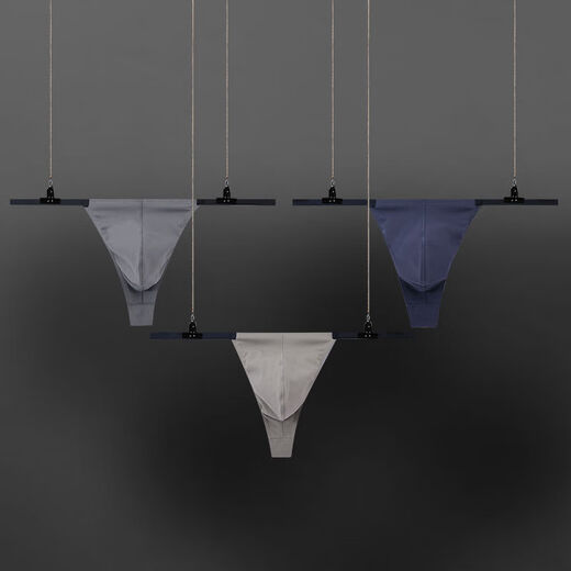 Banfishi low-waist sexy men's thong nylon breathable super spicy high-end stretch T-pants pure lust style extra spicy underwear for men light brown color M 80-100Jin Jin equals 0.5 kg