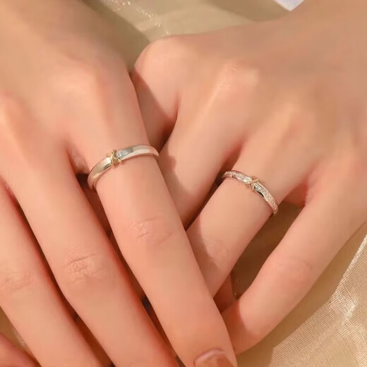 MZMZ Intertwined Platinum Couple Ring PT950 Platinum Pair of Rings Wedding, Valentine's Day, Birthday Gift for Girlfriend, Wife, Light Luxury Style - Live Pair of Rings, Local Warehouse/Next Day Delivery