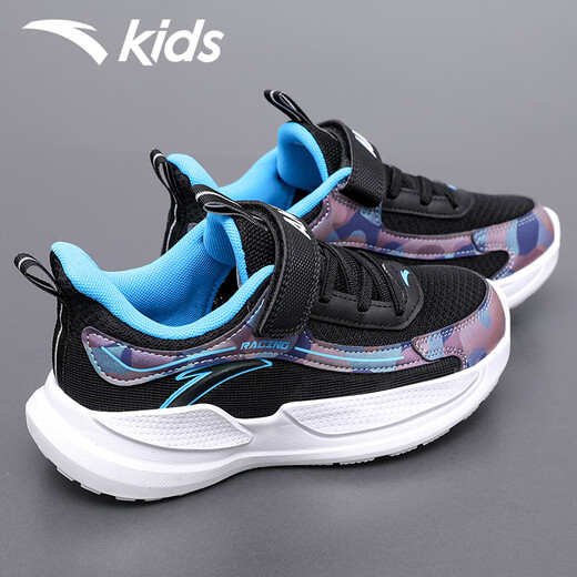 Chaussures de sport pour enfants Anta Chaussures de course pour les garçons d'été respirant et confortable moyens et grandes chaussures de sport d'automne pour enfants 6-12 ans noirs / Asie bleu 38