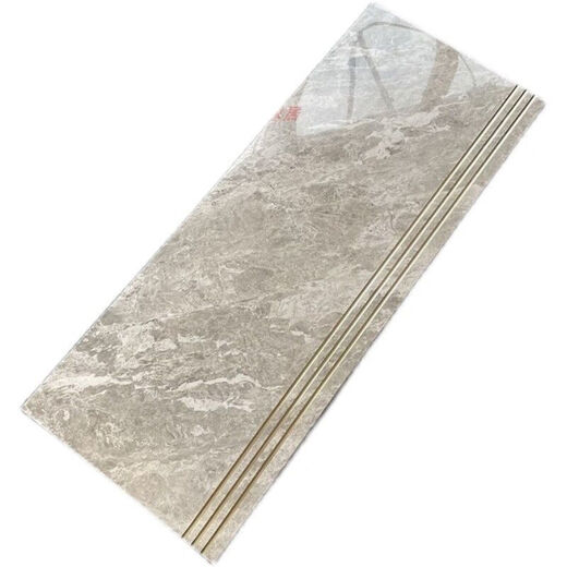 Fully marble step tiles, lamp trough arc-edge glaze staircase integrated step tiles thickened gold-plated step tiles L12035 Myanmar gray arc-edge glaze 1.35m Others