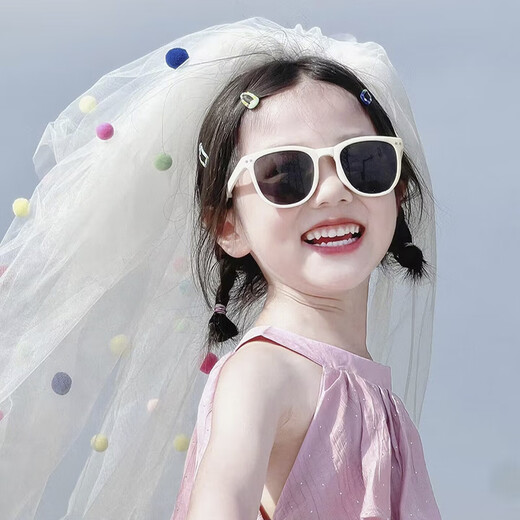 First encounter with dopamine veil Children's birthday scene decoration girl sweet princess veil party photo props 50cm dopamine veil hairpin style