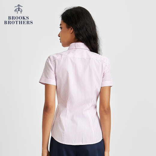 布克兄弟（BrooksBrothers）[易打理]女士25夏新款supima棉短袖衬衫 B695-粉色 S 4