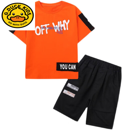 G.duck Boys T-shirt Short Sleeve 2025 Summer New Children's Big Children's Tops Children's Clothes Boys Pure Cotton Half-Sleeve Summer Clothes Trendy Winilila-BX679T-Shirt-Blue 130 cm