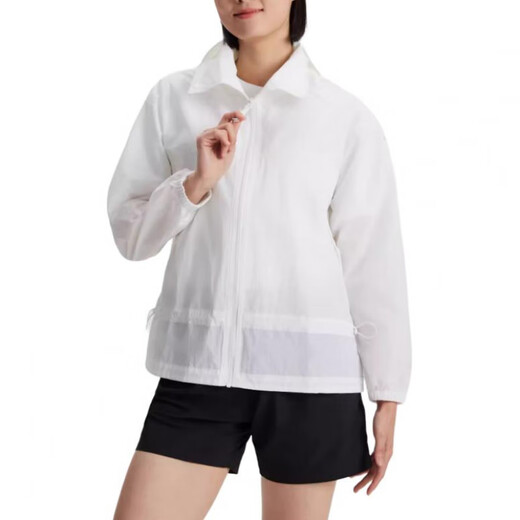 哥伦比亚（Columbia）纯色拉链舒适休闲透气防水防晒服女款白色 白色 S