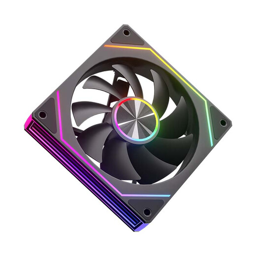 动力火车（PowerTrain）棱镜8 PRO机箱风扇12CM台式电脑ARGB神光同步主机散热风冷 无限镜灯效 黑色正叶