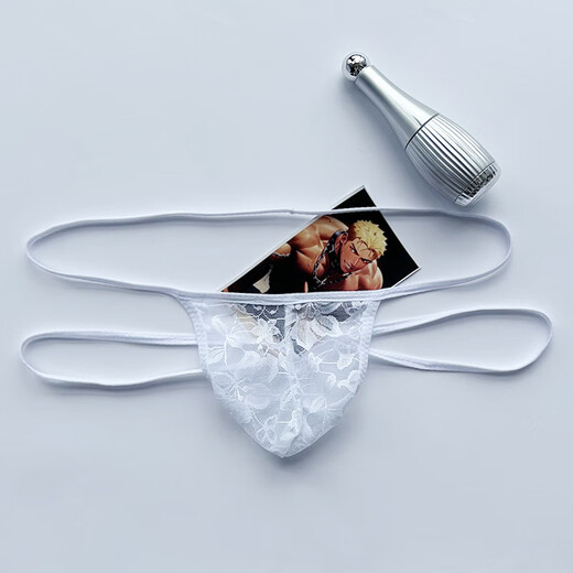 Good Luck Whale men's thong double thong underwear sexy sexy lace transparent butt lift sexy breathable gay thong underwear red one size fits all 100-170Jin Jin equals 0.5kg inner wear