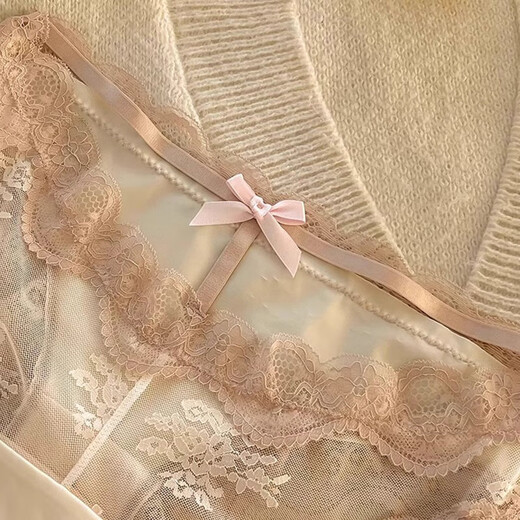 Fitonton4 Unterwäsche für Frauen, reine und sexy Frauenunterwäsche Spitze High-End-Satin-Spitzen-Bikini-Mädchen Unterwäsche m