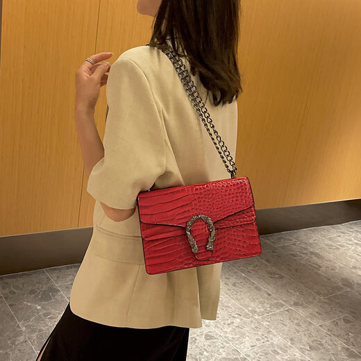 MK MILA2025新款女包复古潮流链条单肩包女时尚简约斜挎小方包 白色