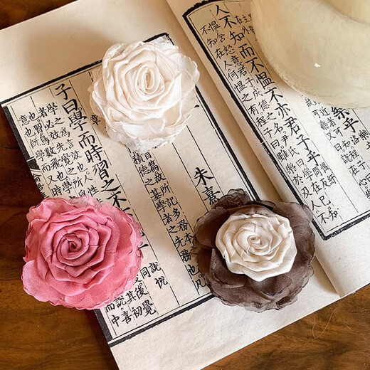 Two Worlds Purple Camellia Flower Hairpin Half-tied Hair Clip on the Back of the Head Women's High-Level 2025 New Shark Clip Hairpin Purple Flower Clip Hot Sale