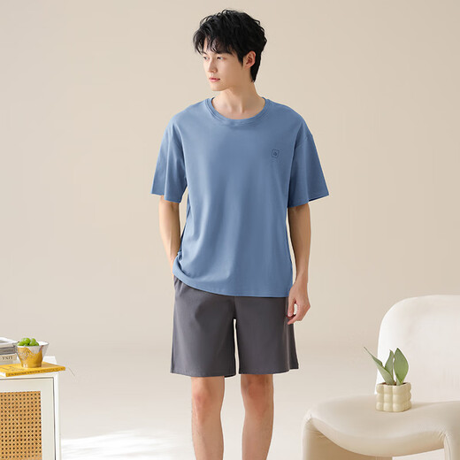 Septwolves Frühlings- und Sommer-Hausbekleidungskleidung für Herren, die reine Baumwoll-Sommer-Kurzarmshorts von außen multi-farbig optional verwendet werden können. 02J13603 Men 3xl
