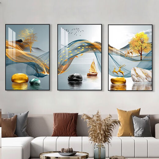 PUPAN Modern Simple Sofá Fondo de pared Pinturas colgantes Restaurante triplete Mural dormitorio pared pared sala de estar decoración de la sala de estar de decoración u1049 35*50cm1.5 metros de pared con triplete de 9 mm delgada