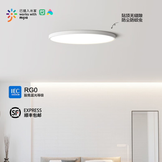 全光谱护眼卧室吸顶灯简约现代主卧儿童房阳台客厅中山灯具 1W 全光谱RA9730CM 白光