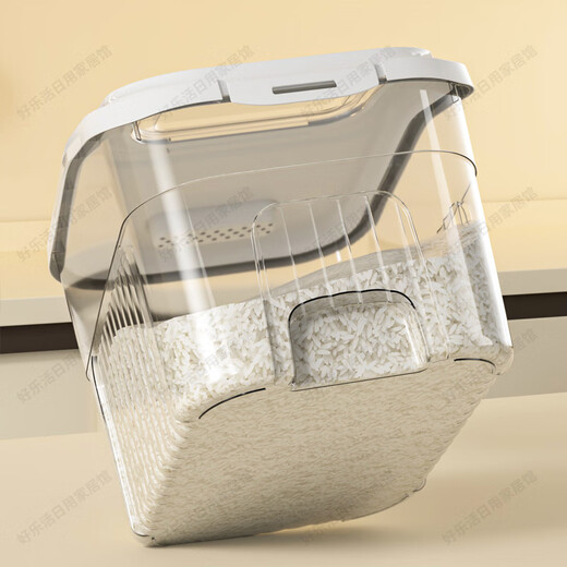 Mengyier rice bucket storage bucket rice storage box rice jar rice can flour bucket sealed insect-proof and moisture-proof storage box cat food dog food miscellaneous grains large transparent 1