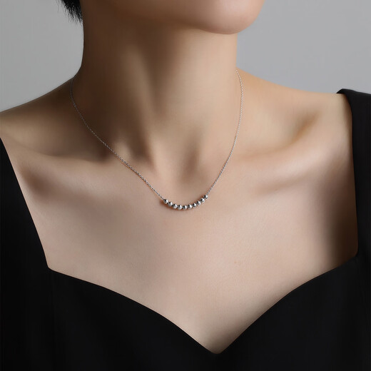 Ming brand jewelry platinum Pt950 white gold star eye necklace gift for women BFR0151 chain length about 42+3 cm, about 3.57 grams