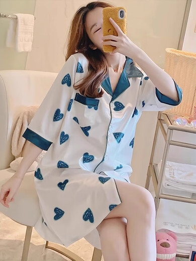 Rometon Internet CelebJer Capnis para mujeres en el verano delgado Seda de seda de seda Camisa de manga corta para mujeres en verano ropa de seda fresca CWS-9901# M 75-100Jin [Jin equivale a 0.5 kg]