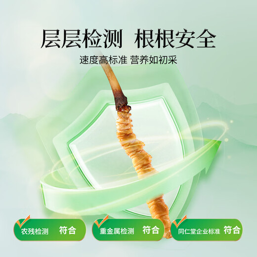 同仁堂（TRT）品牌 新鲜冬虫夏草鲜虫草约0.81-1.0克/根10根装源头直发青海