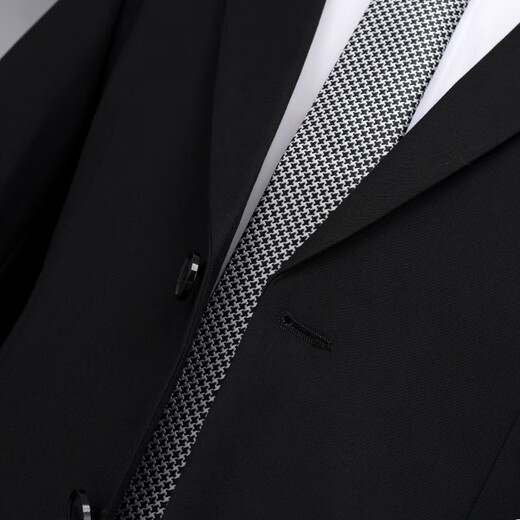 Shanghai-style Haoyu suit men's business formal suit, high-end professional wear jacket, groom's wedding dress, groomsmen's suit, A version black two-button suit + trousers XL (175) 55-65 kg