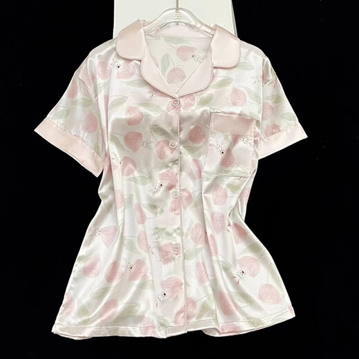 Yalu Bingsi pajamas for women in summer thin short sleeves 2025 new romantic flowers can be worn outside in summer high-end home clothing FS_9214# cardigan double short lace pocket XL