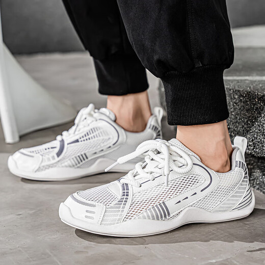 
Summer breathable mesh shoes for men 2025 new outdoor casual sports shoes trendy versatile shock-absorbing and anti-slip Forrest Gump shoes DM-M719 gray-blue 42