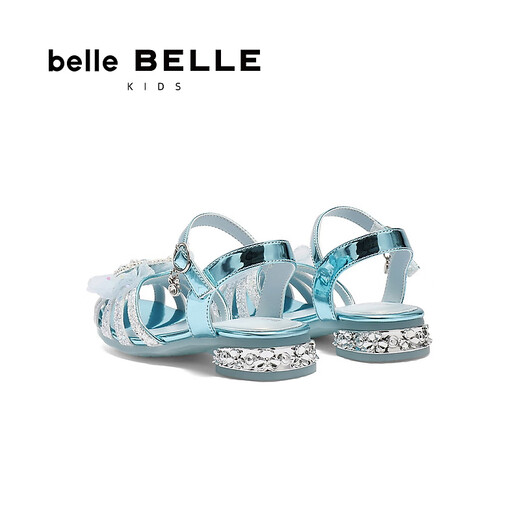 Belle Children's Shoes Symphony Princess Style Sandals Women's 2025 Xia Xin Mall Same Style Girls' Rhinestone Sandals A6203B65 Blue 32