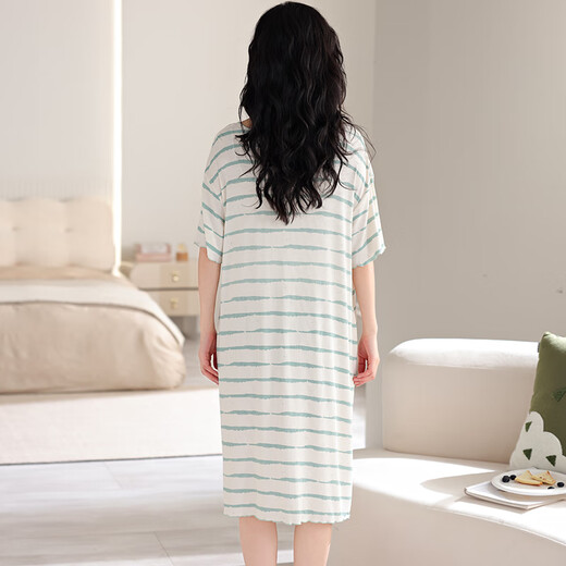 Camislo modal de verano Mujer Summer's 2025 Nuevo seda modal de seda de hielo Modal La sensación fría de manga corta se puede usar fuera de la ropa del hogar Vestido de pijama 13297 m 80-100Jin [Jin equivale a 0.5 kg] entregados antes de las 4 pm en el mismo día